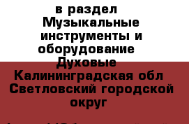  в раздел : Музыкальные инструменты и оборудование » Духовые . Калининградская обл.,Светловский городской округ 